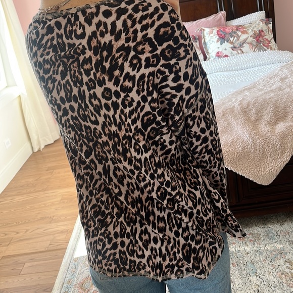 Westbound size 1x leopard print long sleeve shirt - Picture 6 of 9